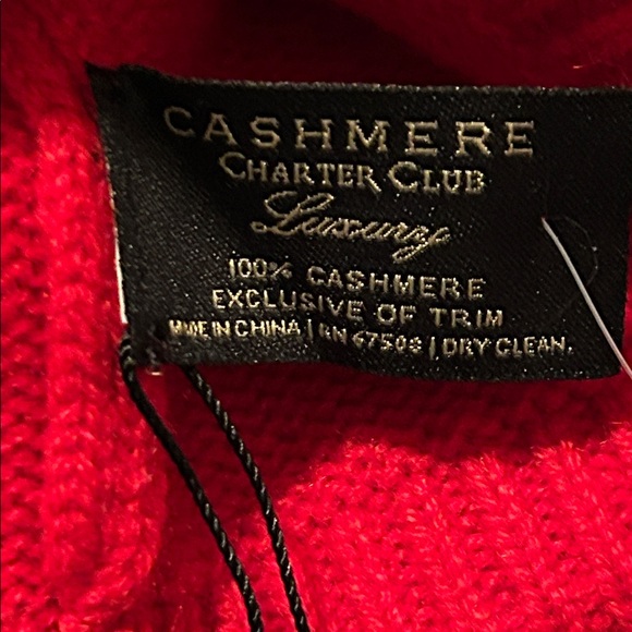 Charter Club Bright Red Knit Beanie - Picture 4 of 5